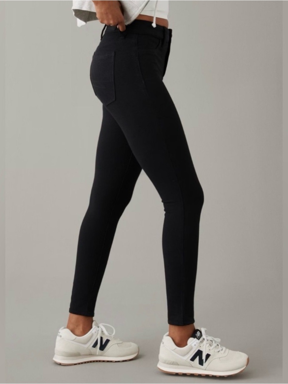 American Eagle Next Level Stretch High Rise Jegging Black Size 8 Short